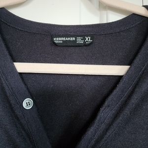 Dark Grey Merino Wool Lightweight Cardigan